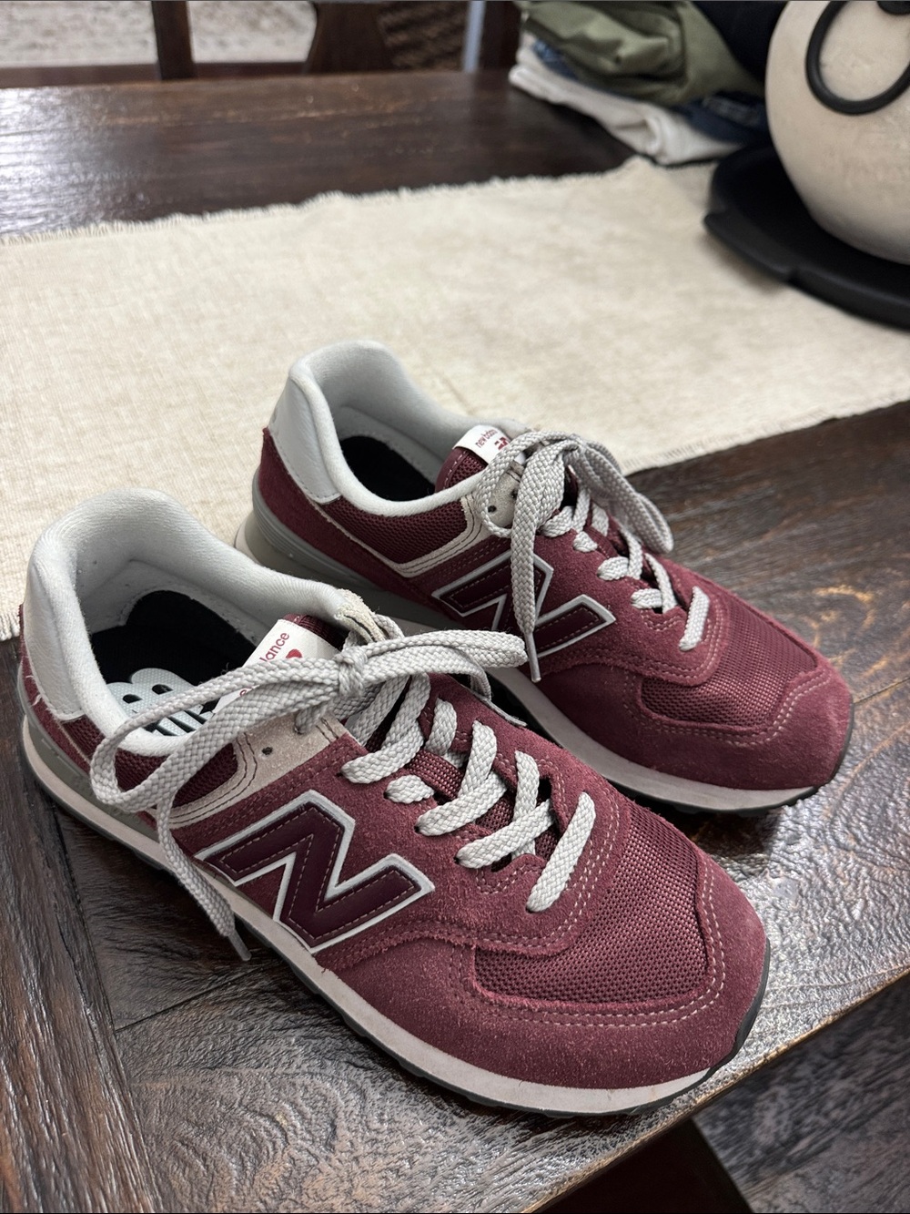 New Balance 527 Maroon and Gray Women's Sneakers